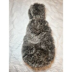 Wine Bottle Bag - Restoration Hardware - Faux Fur Satin Lined Leather Tie